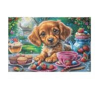 Puzzle De 1000 Piezas para Adultos Golden Retriever Navidad Horneando 75x50cm Actividad En Interiores Vacaciones De Invierno Días Fríos Tiempo En Familia Hobby