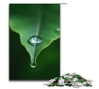 Puzzle de 1000 piezas para adultos Gotas de agua cristalinas que caen de la punta de la hoja Rompecabezas de madera Juego educativo para adultos Desafío juguete 1000 piezas (38x26 cm)