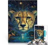 Puzzle de 1000 Piezas para Adultos Guepardo de fantasía Juguete Educativo de Aprendizaje con Piezas de Formas aleatorias Que se entrelazan Completamente 50x70cm