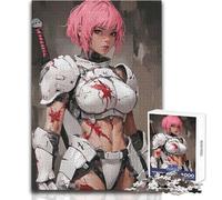 Puzzle de 1000 Piezas para Adultos, Guerrero de Pelo Rosa con Armadura Blanca, Ideal para Parejas, Juego práctico, Regalo para Mujeres y Hombres (tamaño 38x52cm)