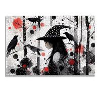 Puzzle de 1000 Piezas para Adultos, Halloween Puzzle 1000 Piezas, Bruja Rompecabezas Adultos con Caja, Medidas: 75x50 cm, Rompecabezas Madera para Toda la Familia, Home Decoration, Regalo Mujer, -1097