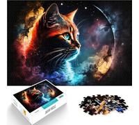 Puzzle de 1000 Piezas para Adultos Hermoso Gato Alivia el estrés Vacaciones en casa Matar el Tiempo Decoración del hogar 38x26cm