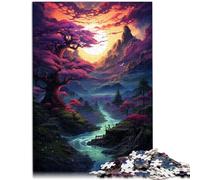 Puzzle de 1000 piezas para adultos, hermoso paisaje japonés competición de velocidad manual, 50 x 70 cm, con póster y hoja de preguntas