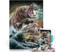 Puzzle de 1000 Piezas para Adultos Hipopótamo Kraken Ayuda al Cerebro a ejercitar Juguetes adictivos para Cultivar la Paciencia. Apto para Parejas 38x26cm