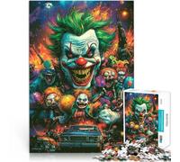 Puzzle de 1000 Piezas para Adultos Horda de Payasos malvados Reducción del estrés Interesante con póster a Juego y Hoja de Trivia 38x26cm