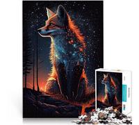 Puzzle de 1000 Piezas para Adultos Iluminación Fox Juego Familiar para aliviar el estrés: desafío difícil Buen Regalo 38x26cm