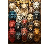 Puzzle de 1000 Piezas para Adultos, Ilustraciones de la Colección de Fauna Salvaje - Rinocerontes, Ballenas, Tigres, Leones, etc, Rompecabezas Clásicos con Animales, para Adultos y Niños (E, 500 PCS)