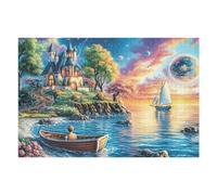 Puzzle De 1000 Piezas para Adultos Isla Tropical Paisaje 75x50cm Regalo del Día De La Madre para Mamá Hobby Relajante Divertido Tiempo Libre Decoración del Hogar