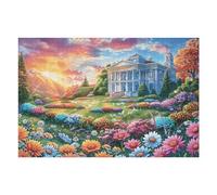 Puzzle De 1000 Piezas para Adultos Jardín Cabaña Arcoíris Primavera 75x50cm Alto Nivel De Dificultad Desafiante Ideal para Jugadores Avanzados Fuerte Sensación De Logro