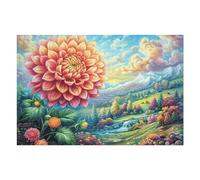Puzzle De 1000 Piezas para Adultos Jardín de Dalias 75x50cm Puzzle De Arteterapia Ideal para Salud Mental Alivio del Estrés Regulación Emocional Regalo Divertida