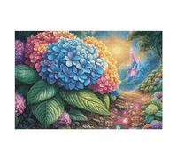Puzzle De 1000 Piezas para Adultos Jardín de hortensias 1000 PCS 75x50cm Actividad En Interiores Vacaciones De Invierno Días Fríos Tiempo En Familia Hobby