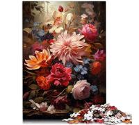Puzzle de 1000 piezas para adultos, jarrón de flores de otoño, divertidos juegos familiares con póster a juego y hoja de preguntas, adecuado para niños y jóvenes a partir de 14 años, 26 x 38 cm