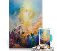 Puzzle de 1000 Piezas para Adultos Jesús ascendiendo Ayuda al Cerebro a ejercitar Juguetes adictivos para Cultivar la Paciencia. Gran Regalo 52x38cm