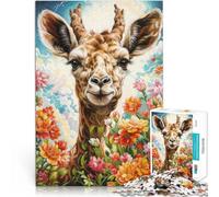 Puzzle de 1000 Piezas para Adultos Jirafa Feliz Ayuda al Cerebro a ejercitar Juguetes adictivos para Cultivar la Paciencia. Mejorar la Memoria 38x26cm