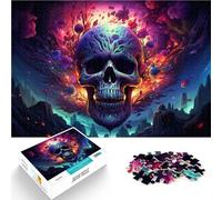 Puzzle de 1000 piezas para adultos, juego de preguntas de calavera de 38 x 52 cm. Ayuda al cerebro a entrenar juguetes adictivos y cultivar la paciencia.