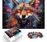 Puzzle de 1000 piezas para adultos, juego de preguntas de zorro, ayuda al cerebro a entrenar juguetes adictivos para promover la paciencia, 26 x 38 cm