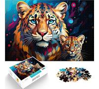 Puzzle de 1000 piezas para adultos, juego de rompecabezas de leopardo de 19,7 x 29,5 pulgadas. Ayuda al cerebro a entrenar juguetes adictivos y cultivar la paciencia.