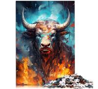 Puzzle de 1000 piezas para adultos, juego familiar extraño Bull Warrior, 50 x 70 cm, regalo de cumpleaños y regalo único para adolescentes de 14 años y más
