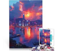 Puzzle de 1000 piezas para adultos La ciudad al atardecer La ilustración del rompecabezas es ideal como regalo para toda la familia 19,7" x 29,5"