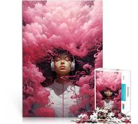 Puzzle de 1000 Piezas para Adultos La Felicidad del Ruido Rosa Desafío difícil para aliviar el estrés Grandes Regalos y Juguetes 52x38cm