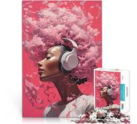 Puzzle de 1000 Piezas para Adultos La Felicidad del Ruido Rosa Entrena tu Cerebro y Tus Manos Decoración artística del hogar 75x50cm