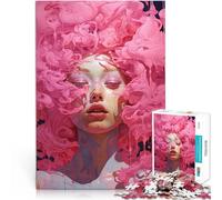 Puzzle de 1000 Piezas para Adultos La Felicidad del Ruido Rosa Hecho de Papel,para Mayores de 14 años Juego de desafío único Una Obra de Arte。tamaño:26x38cm/10.24x14.96pulgada