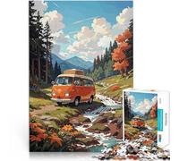 Puzzle de 1000 Piezas para Adultos La Furgoneta Vintage Desafiante de completar, Pero Divertido y Gracioso. Ideas de Regalos 38x26cm