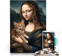 Puzzle de 1000 Piezas para Adultos La Gata Mona Lisa Juguetes adictivos Que desafían la Inteligencia Cerebral Buen Regalo 38x26cm