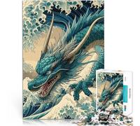 Puzzle de 1000 Piezas para Adultos La Gran Ola del Dragón de Agua Frente a Kangawa Juego Intelectual de Juguete Buen Regalo 38x26cm