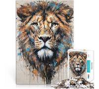 Puzzle de 1000 Piezas para Adultos León Juguetes adictivos Que desafían la Inteligencia Cerebral Colección de Artistas, Bellas Artes 75x50cm
