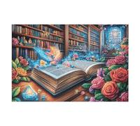 Puzzle De 1000 Piezas para Adultos Libro Mágico Bosque Noche 75x50cm Cartón Premium Ajuste Deformación Desgarro Uso Duradero Juegos Educativos Regalo