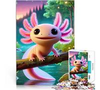 Puzzle de 1000 Piezas para Adultos Lindo ajolote en una Rama Matar el Tiempo en Vacaciones en casa Cada Pieza es única: un desafiante y Divertido Juego Familiar 50x70cm
