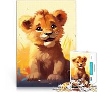 Puzzle de 1000 Piezas para Adultos Lindo Cachorro de león Juguetes para aliviar el estrés Actividades Divertidas en casa, Regalos de cumpleaños, Regalos de Viaje, 75x50cm