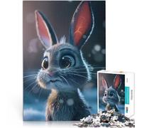 Puzzle de 1000 Piezas para Adultos Lindo Conejo Juguetes adictivos Que desafían la Inteligencia Cerebral Interacción Entre Padres e Hijos 26x38cm