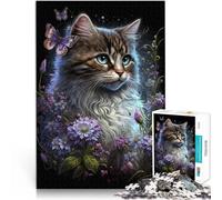 Puzzle de 1000 piezas para adultos, lindo gatito, decoración del hogar, rompecabezas de regalo de cumpleaños para adolescentes a partir de 14 años, 26 x 38 cm