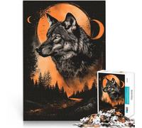 Puzzle de 1000 Piezas para Adultos Lobo Aullando a la Luna Entrena tu Cerebro y Tus Manos Cada Pieza es única: un desafiante y Divertido Juego Familiar 75x50cm