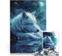 Puzzle de 1000 Piezas para Adultos Lobo Blanco Solitario Juguete de desafío de Juego Educativo Adecuado para decoración de Escritorio. 38x26cm