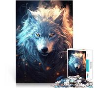 Puzzle de 1000 Piezas para Adultos Lobo Celestial Cósmico Juguete Educativo para aliviar el estrés Gran Regalo para Juegos 52x38cm