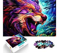 Puzzle de 1000 Piezas para Adultos Lobo Colorido Ayuda al Cerebro a ejercitar Juguetes adictivos para Cultivar la Paciencia. Obra de Arte 38x26cm