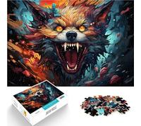 Puzzle de 1000 piezas para adultos lobo del infierno colorido juego educativo juguete de desafío alivio del estrés adecuado para adolescentes de 14 años y mayores 50x75cm