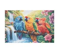 Puzzle De 1000 Piezas para Adultos Loro ara Flor 1000 PCS 75x50cm Regalo De Graduación para Estudiantes Ideal para Entrenamiento Cerebral Relajación Después De Los