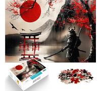 Puzzle de 1000 Piezas para Adultos Luna roja samurái Alivia el estrés Vacaciones en casa Matar el Tiempo Regalo para cumpleaños 75x50cm