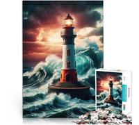 Puzzle de 1000 Piezas para Adultos Luz guardiana del Puerto Competición de Velocidad de Manos Regalos para Amigos y Familiares 38x26cm