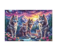 Puzzle De 1000 Piezas para Adultos Manada de Lobos Otoño Bosque 75x50cm Apto para Toda La Familia Ideal para Reuniones Fiestas Encuentros De Amigos Actividad De Grupo