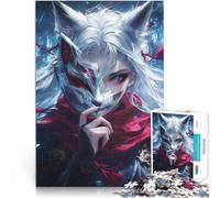 Puzzle de 1000 Piezas para Adultos Máscara de Zorro Enigma Juguetes Juegos Educativos Antiestrés con póster a Juego y Hoja de Trivia 38x26cm