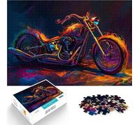 Puzzle de 1000 Piezas para Adultos Motocicleta Chopper en Llamas Juguetes Juegos Educativos Antiestrés Grandes Regalos y Juguetes 38x26cm