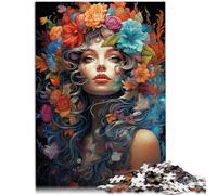 Puzzle de 1000 piezas para adultos, mujer de las flores, juguete de entretenimiento familiar, adecuado como decoración de escritorio para adolescentes a partir de 14 años, 26 x 38 cm