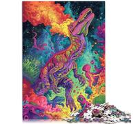 Puzzle de 1000 piezas para adultos, mundo de fantasía de dinosaurios, juego de preguntas de 26 x 38 cm, con póster a juego y hoja de preguntas para adolescentes a partir de 14 años
