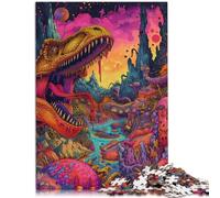 Puzzle de 1000 piezas para adultos, mundo de fantasía de dinosaurios, rompecabezas interesantes para reducir el estrés, mejora la memoria para niños a partir de 14 años, 26 x 38 cm