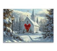 Puzzle de 1000 Piezas para Adultos, Navidad Puzzle 1000 Piezas, Iglesia Rompecabezas Adultos con Caja, Medidas: 75x50 cm, Rompecabezas Madera para Toda la Familia, Home Decoration, Regalo Mujer, -3005